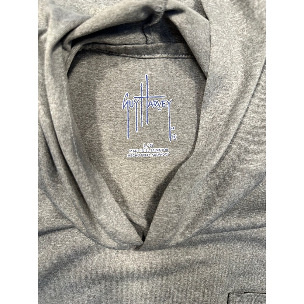 Guy Harvey Mens Gray Long Sleeve‎ Graphic Fishing Shirt Marlin Tuna Sailfish L/G - Picture 4 of 4